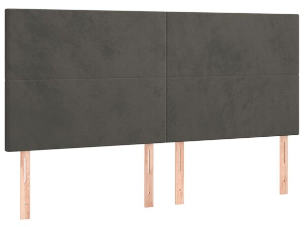 Box spring postel s matrací a LED tmavě šedá 200x200 cm samet 3136024