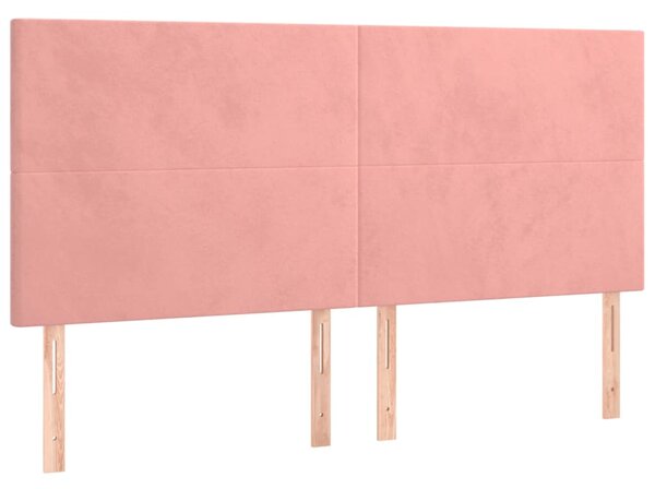 Box spring postel s matrací růžová 200x200 cm samet 3137748