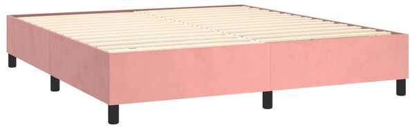 Box spring postel s matrací růžová 160x200 cm samet 3137736