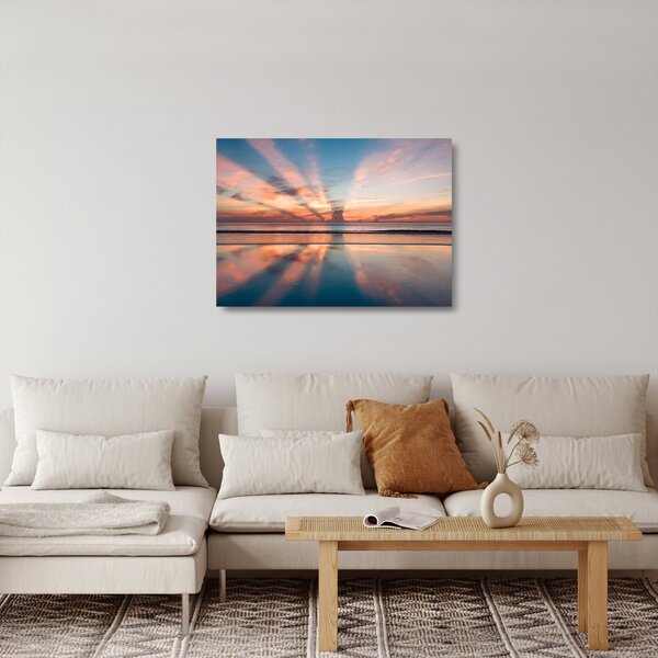 Skleněný obraz slunečních paprsků nad Daytonskou pláži (70x50 cm)