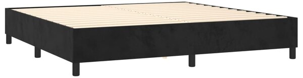 Box spring postel s matrací a LED černá 200x200 cm samet 3139465