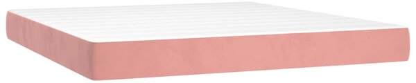 Box spring postel s matrací růžová 160x200 cm samet 3137736