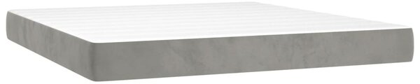 Box spring postel s matrací světle šedá 160x200 cm samet 3137731