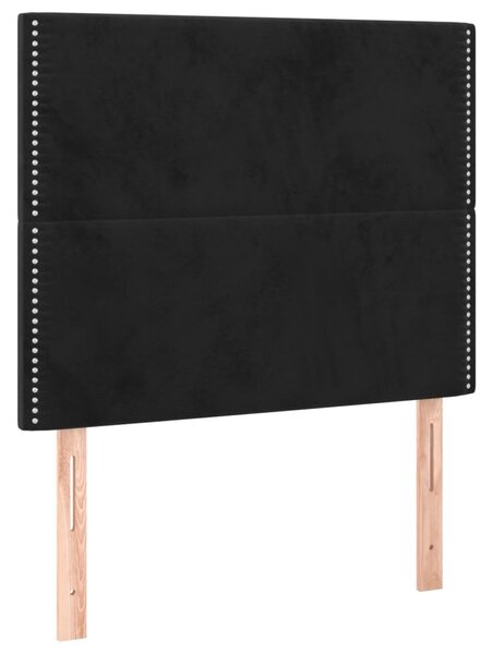 Box spring postel s matrací a LED černá 120x200 cm samet 3136055