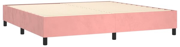 Box spring postel s matrací a LED růžová 200x200 cm samet 3136028
