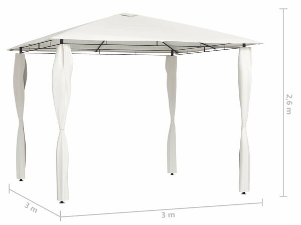 Altán s krytými sloupky 3 x 3 x 2,6 m krémový 160 g/m² 313605