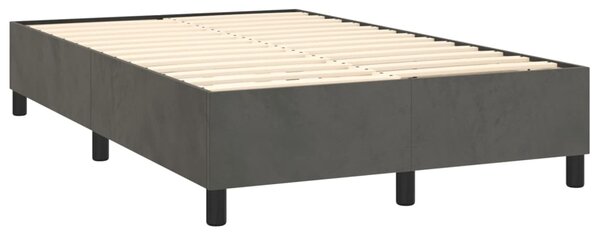 Box spring postel s matrací a LED tmavě šedá 120x200 cm samet 3136354