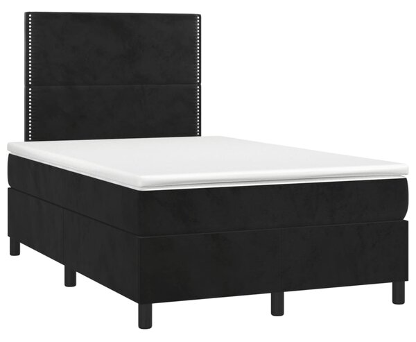Box spring postel s matrací a LED černá 120x200 cm samet 3136055