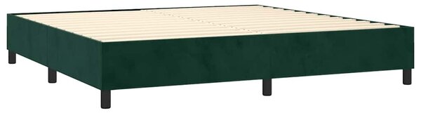 Box spring postel s matrací a LED tmavě zelená 200x200 cm samet 3136086