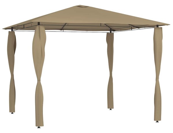 Altán s krytými sloupky 3 x 3 x 2,6 m taupe 160 g/m² 313606