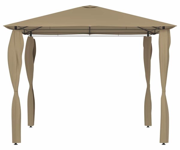 Altán s krytými sloupky 3 x 3 x 2,6 m taupe 160 g/m² 313606