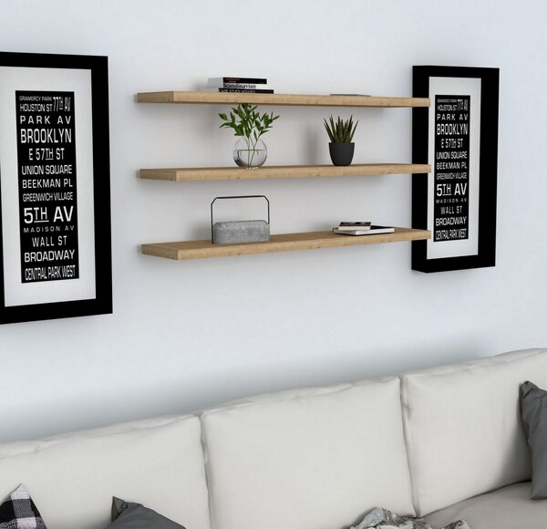 Hanah Home Sada 3 nástěnných polic Boss