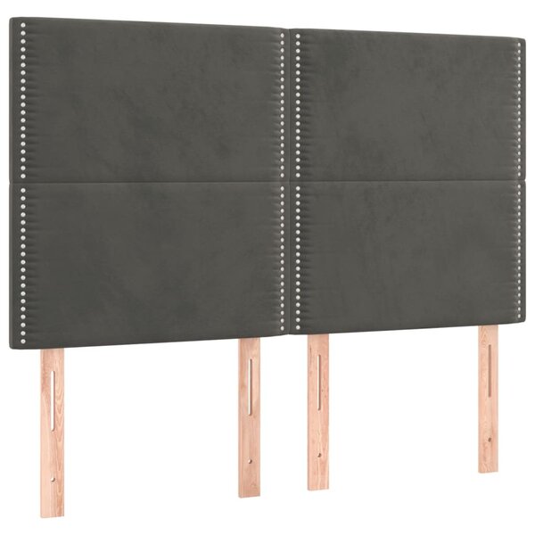 Box spring postel s matrací a LED tmavě šedá 140x200 cm samet 3136066