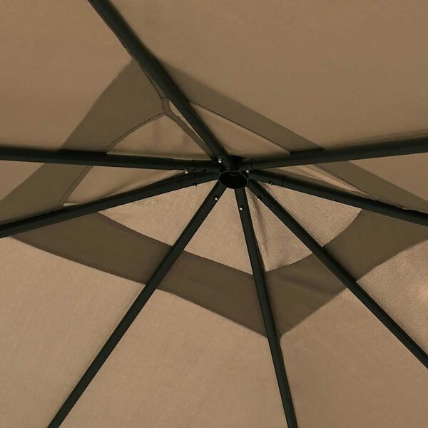 Altán s krytými sloupky 3 x 3 x 2,6 m taupe 160 g/m² 313606
