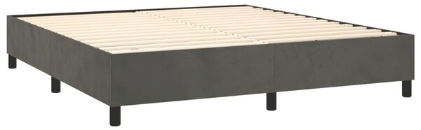 Box spring postel s matrací a LED tmavě šedá 160x200 cm samet 3136192