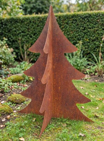 Kovová zahradní dekorace Stromek 3D velký 110 cm corten