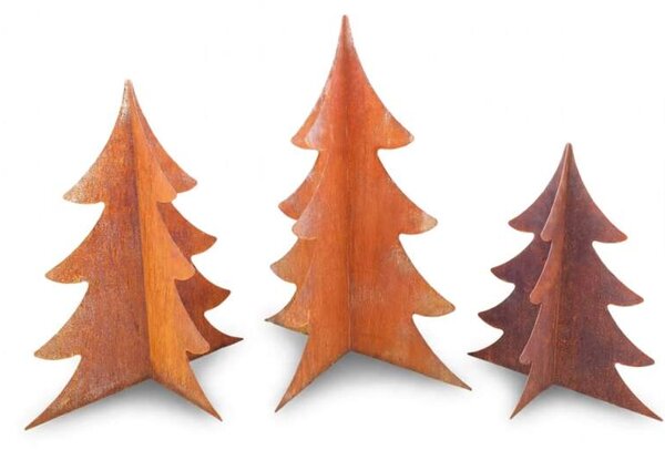 Kovová zahradní dekorace Stromek 3D menší 70 cm corten