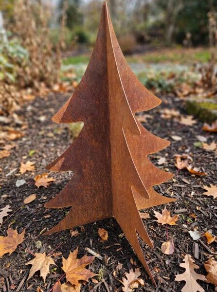 Kovová zahradní dekorace Stromek 3D menší 70 cm corten