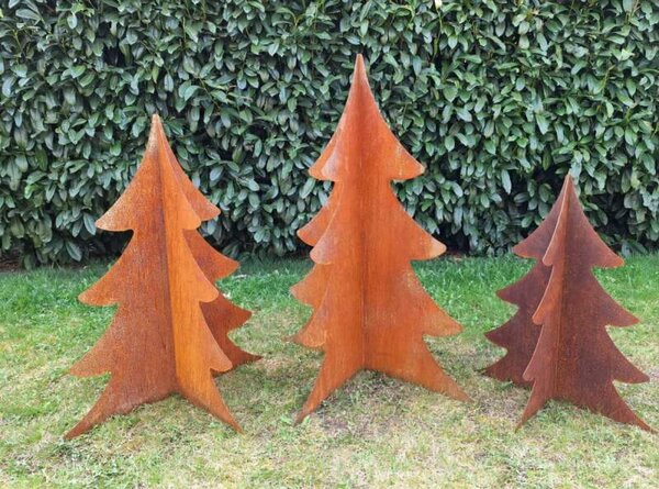 Kovová zahradní dekorace Stromek 3D menší 70 cm corten