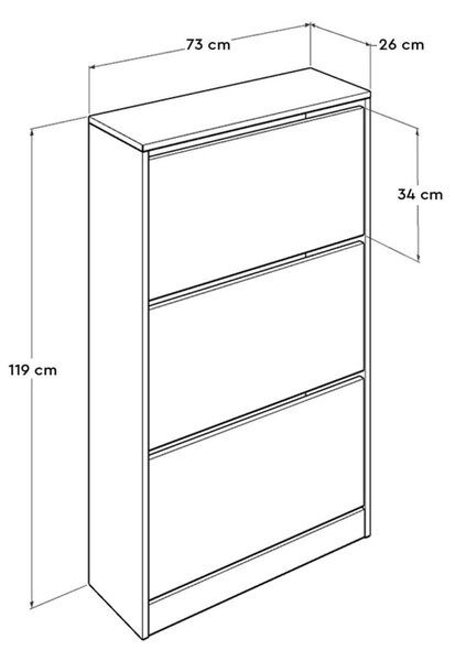 Hanah Home Botník Sequel 73x119 cm bílý