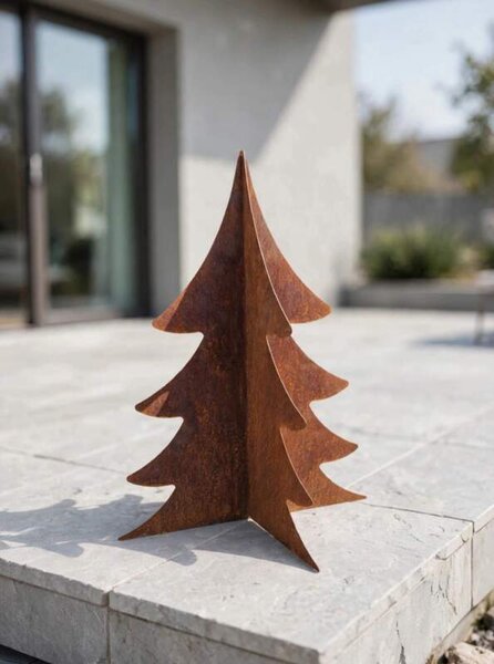 Kovová zahradní dekorace Stromek 3D menší 70 cm corten