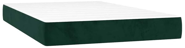 Box spring postel s matrací a LED tmavě zelená 120x200 cm samet 3136356