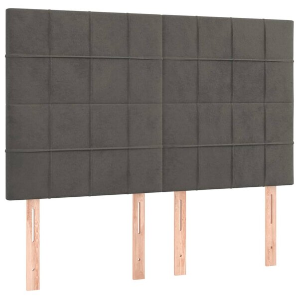 Box spring postel s matrací a LED tmavě šedá 140x200 cm samet 3136126