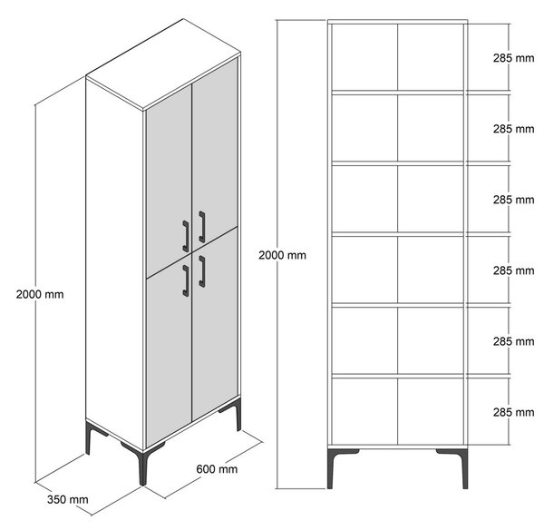 Hanah Home Botník Berlin 60x200 cm antracit/ořech