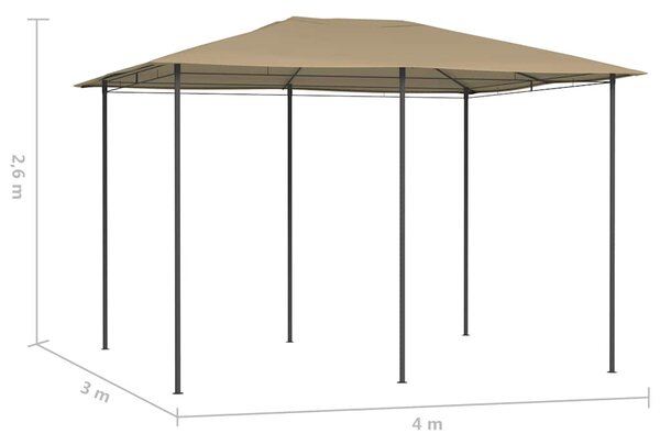 Altán 3 x 4 x 2,6 m taupe 160 g/m² 313615
