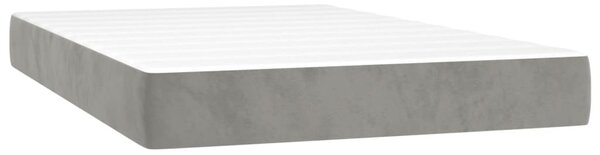 Box spring postel s matrací a LED světle šedá 120x200 cm samet 3136173