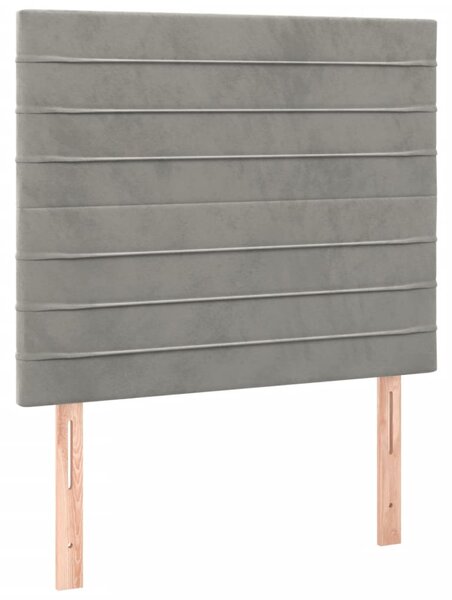 Box spring postel s matrací a LED světle šedá 120x200 cm samet 3136173