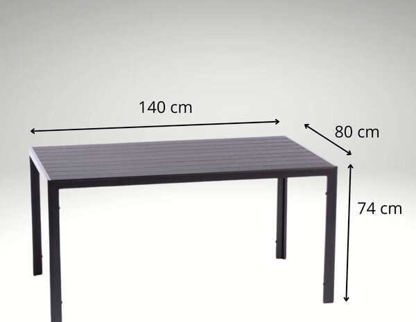 Vikio Venkovní zahradní set 140x80 pro 6 osob DK304-140 antracit