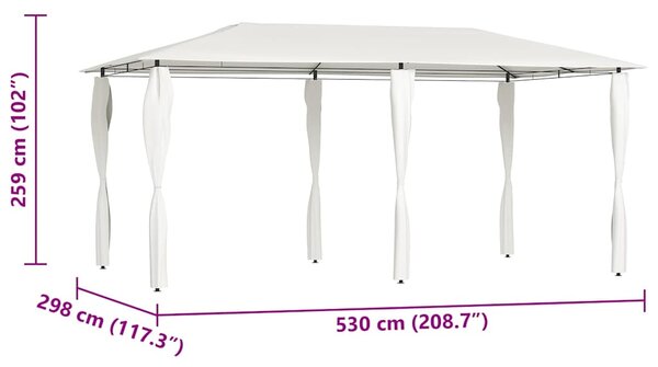 Altán s krytými sloupky 2,98 x 5,3 x 2,59 m krémový 160 g/m² 313617