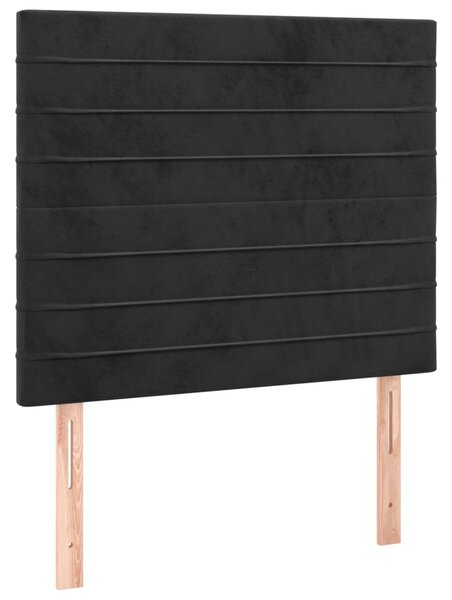 Box spring postel s matrací a LED černá 120x200 cm samet 3136175