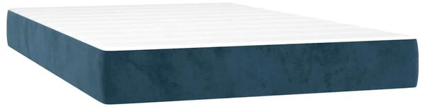 Box spring postel s matrací a LED tmavě modrá 120x200 cm samet 3136177