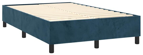 Box spring postel s matrací a LED tmavě modrá 120x200 cm samet 3136177