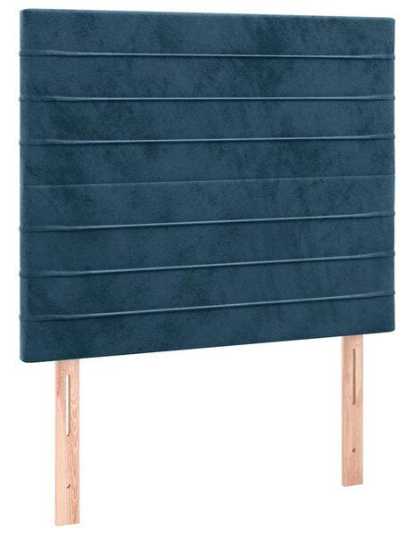 Box spring postel s matrací a LED tmavě modrá 120x200 cm samet 3136177