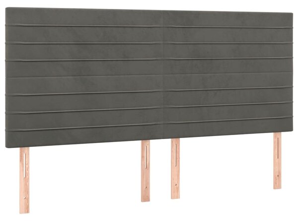 Box spring postel s matrací a LED tmavě šedá 160x200 cm samet 3136192