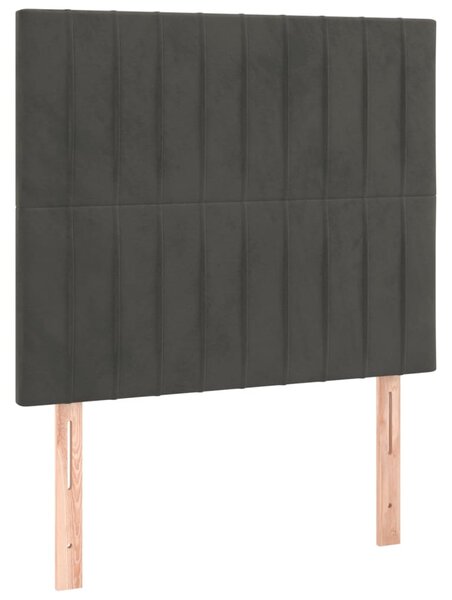Box spring postel s matrací a LED tmavě šedá 80 x 200 cm samet 3136210