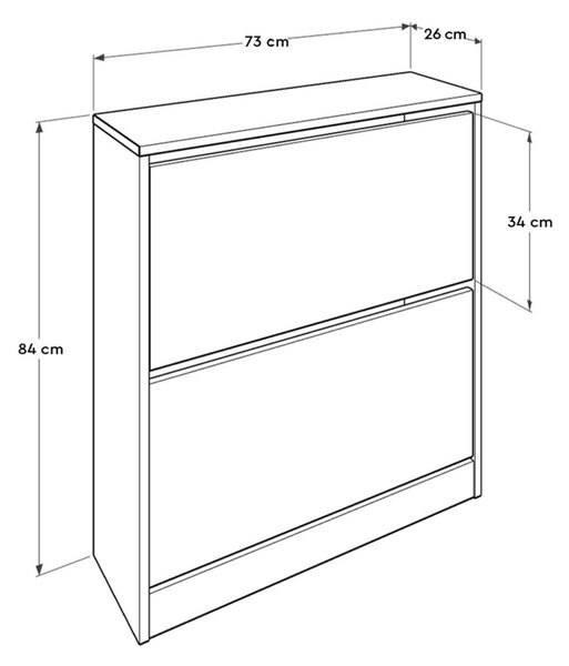 Hanah Home Botník Choros 73x84 cm bílý