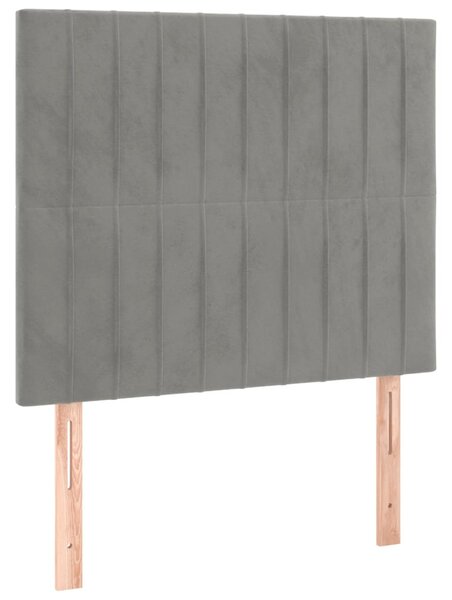 Box spring postel s matrací světle šedá 90x190 cm samet 3137935