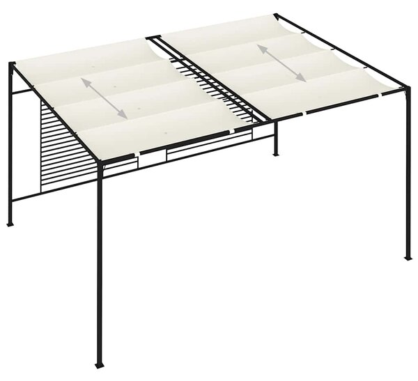 Altán se zatahovací střechou 3 x 4 x 2,3 m krémový 180 g/m² 313623