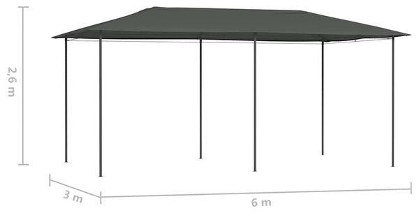 Altán 2,98 x 5,3 x 2,59 m antracitový 160 g/m² 313622