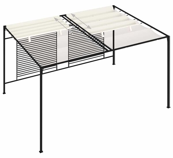 Altán se zatahovací střechou 3 x 4 x 2,3 m krémový 180 g/m² 313623