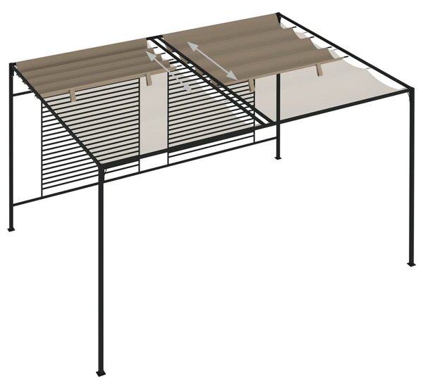 Altán se zatahovací střechou 3 x 4 x 2,3 m taupe 180 g/m² 313624