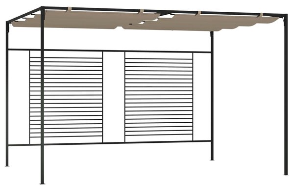 Altán se zatahovací střechou 3 x 4 x 2,3 m taupe 180 g/m² 313624