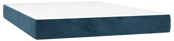 Box spring postel s matrací a LED tmavě modrá 140x190 cm samet 3136243