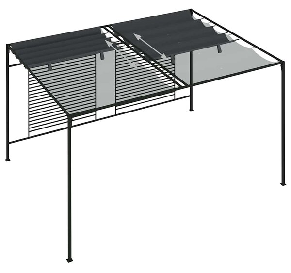 Altán se zatahovací střechou 4x3x2,3 m antracitový 180 g/m² 313625