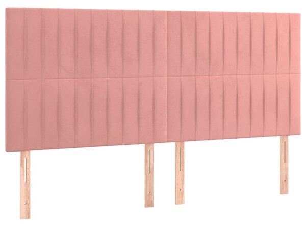 Box spring postel s matrací růžová 200x200 cm samet 3137988