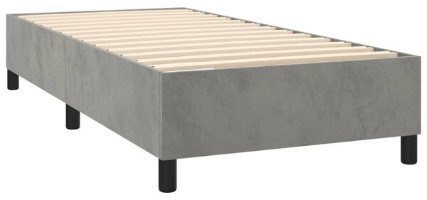 Box spring postel s matrací a LED světle šedá 80 x 200 cm samet 3136269